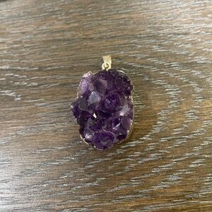 Purple Amethyst Geode Pendant Healing Crystal Gemstone